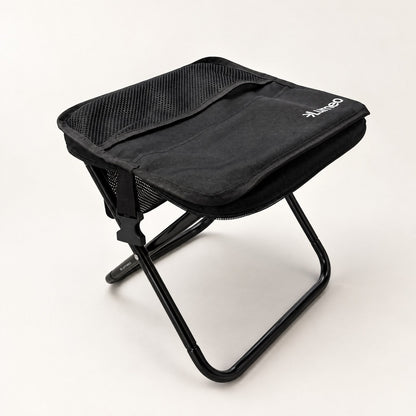 Lumeo Sling Stool open, black aluminium frame
