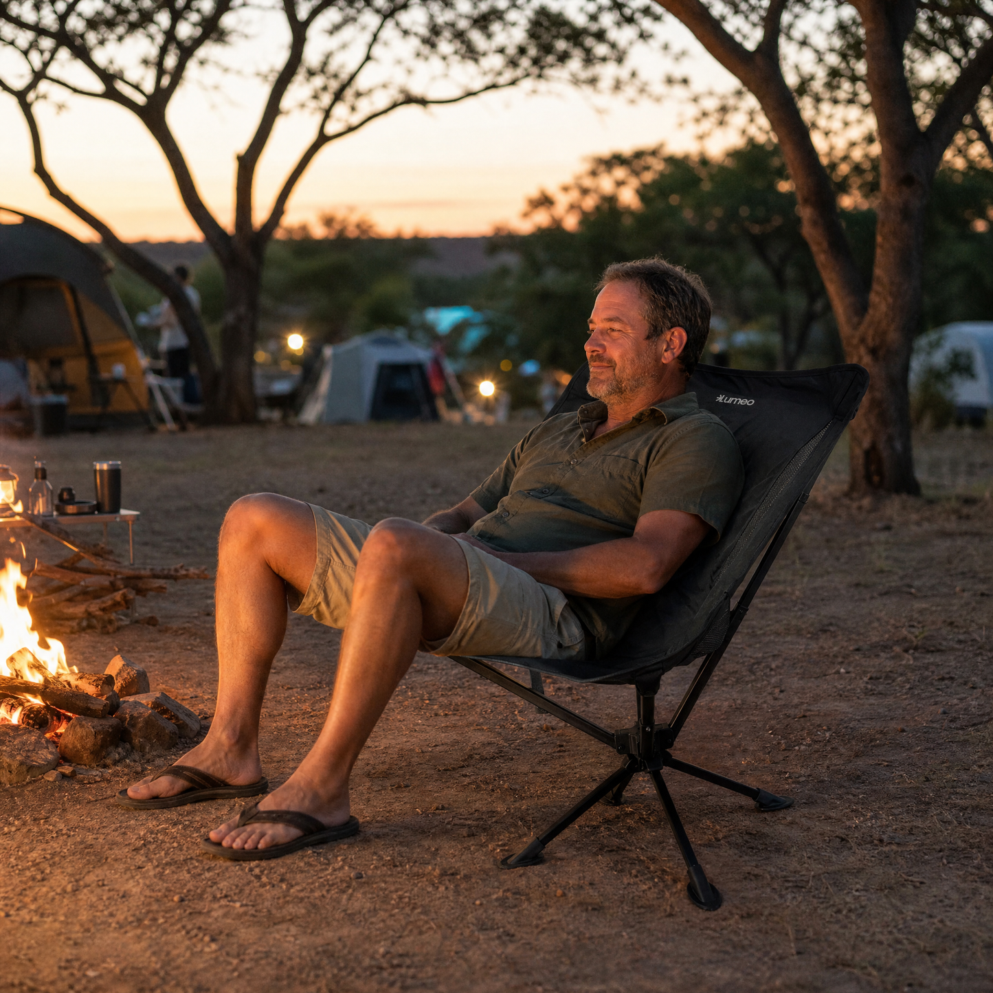 Lumeo QuickFold 360 camping chair at a braai